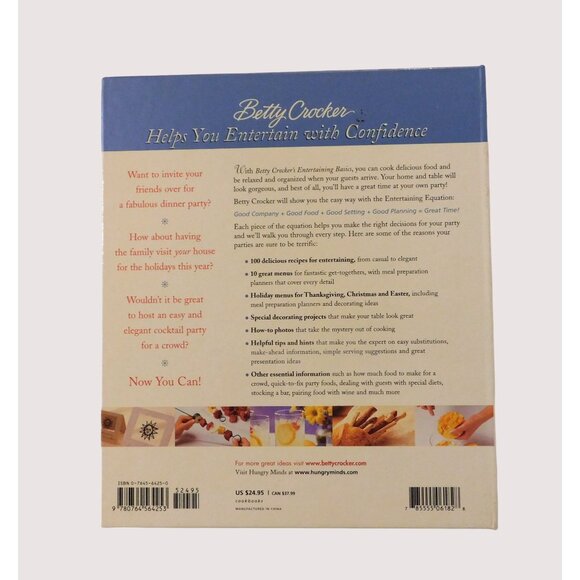 Betty Crockers Entertaining Basics Learning to Entertain with Confidence 2001 HB - Picture 2 of 10
